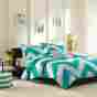 Mz10-128 Mi Zone Twin Xl Size Comforter Set 3 Pc Blue Chevron Reversible Bedding Girls Teen New 783120283057