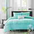 Mz10-171 Cristy Mi-zone Romantic Comforter Sets Turquoise Blue Ruched Ruffled W Pillows Full Queen King