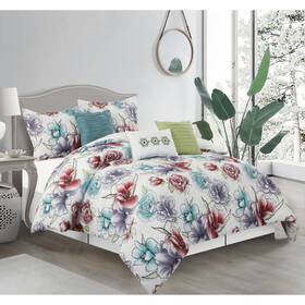Nanshing 810069483498 Florence 7-piece Floral Comforter Set Ladmbmodynj5dqakr4igcastd8mu7mbs
