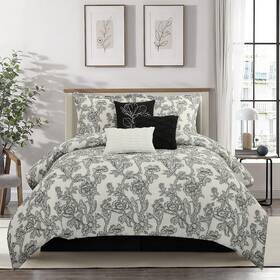 Nanshing 810140054555 Maybole 7 Piece Modern Floral Comforter Set