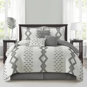 Nanshing 810168551548 Lucien 7 Piece Geometric Comforter Set