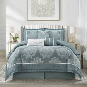 Nanshing 810184884170 Tiana 7 Piece Traditional Damask Comforter Set
