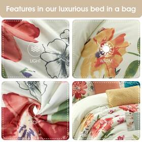 Nanshing 814740023126 Cassia Floral Bouquet 7 Piece Comforter Set Multi-color King