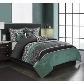 Nanshing 879421020535 Roxanne 7 Piece Traditional Comforter Set Multi-color King