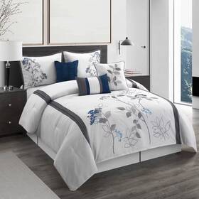 94719719 Nanshing 7pc Queen Anissa Comforter Set White