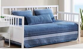 Nautica 883893776715 Nwt Grey Blue Striped Quilted Daybed Comforter Home Decor
