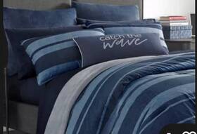 Ushsa51111831 Nautica Comforters Striped Cotton Reversible Polyester In Navy Blue Full/queen