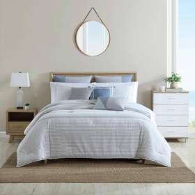 Ushsa51194633 Nautica Comforter Twin 86 Inch X63 2-piece Striped Gray Cotton Set Polyester Soft