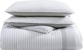 Ushsa51194634 Nautica - Queen Comforter Set Cotton Light Grey/white/dark Grey