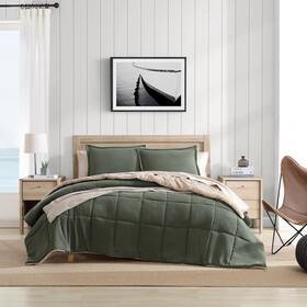 Ushsa51261771 Nautica Reversible Sherpa Comforter Set Queen Hunter Green 3pc Plush Ultra Soft