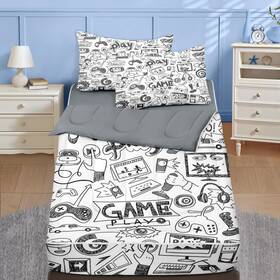 Jh2502190009-zqs-ta3-jp Nesker Twin Zipper Bedding Gaming Sets For Boys 3pcs All In On Co