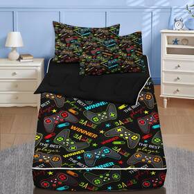 Jh2502192006-zqs-fa2 Nesker Zipper Bedding Full Colorful Gamepad Zip Up Set For Boys And K