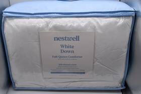 Nestwell 081806586769 White Down Full/queen Comforter 300tc 100% Brushed Cotton Cover Duck