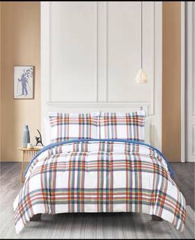 New Sega 810062215706 Rainbow Pride Plaid 3-pc. Reversible Comforter Set Full/queen
