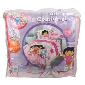 Nickelodeon 073558579137 Dora The Explorer 2008 Floral Pink And Purple Comforter Full Size 76 Inch X 86