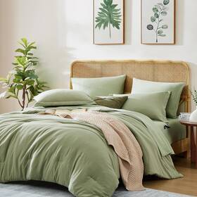 Nobrand 319050421315 Queen Comforter Set - 7 Pieces Sage Green Bed In A Bag With Sheets And Pillowcases