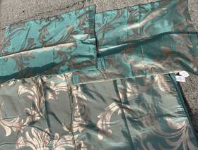 Blt15m Nordstrom Smart Home Turquoise Gold Chinese Shine Queen Comforter Pillowcases