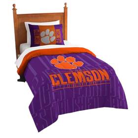 Northwest 087918804203 Ncaa Clemson Tigers Unisex Comforter And Sham Set Twin Bed Brand New
