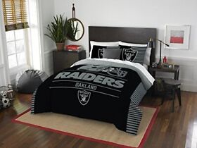 Northwest Nfl Las Vegas Raiders Unisex-adult Comforter And Sham Set Full Quee