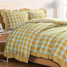 1001332730 Ntbay 3 Pieces Washed Cotton Ruffled Duvet Cover Set Ultra Soft Comforter