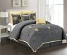 Nts-20826 Grand Linen King Size Comforter Set Embroidered Sunflower 604227120826