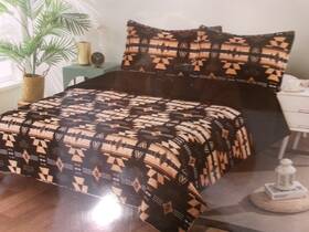Nu Trendz 840159409268 New Full/double Size Comforter Set Black And Tan Mojave # 67