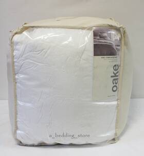 Oake 733003889937 3pc Cotton And Tencel King Comforter Set Solid White Soft Hypoallergenic