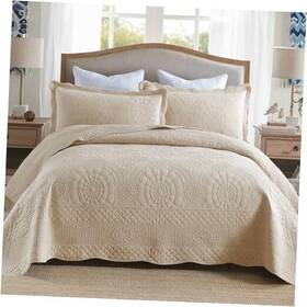Tf50 Ocean Home Fashion Inc 3-piece 100% Cotton Oversized King 118 Inch X 106 Tf Khaki Beige