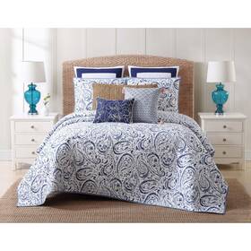 84278343 Oceanfront Resort 3pc King Indienne Paisley Quilt Set Navy/white - Cotton Woven 84278343 Oceanfront Resort 3pc King Indienne Paisley Quilt Set Navy/white - Cotton Woven