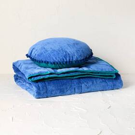 90539999 Opalhouse Designed With Jungalow 60 Inch X80 Decorative Bed Throw And Pillow Set Blue -
