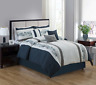 P-21500-blue-k Luxlen Luxury Piece Comforter Set Blue King 691161174404