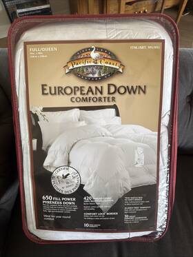 Pacific Coast 025521543423 All-season Down Comforter Full/queen 650 Fill Power 100% Cotton