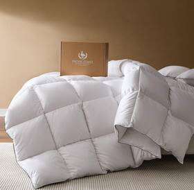Pacific Coast 850071185225 Down Comforters King Size 100% Cotton Duvet Insert Extra Fluffy White Comfo