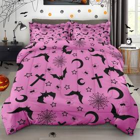 Sss1035610-mb-ta Pamnest Halloween Comforter Set Twin Size Goth Kawaii Pink Soft Bedding For Kids And