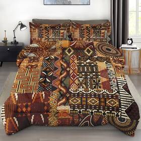 Sss1438558-mb-qc Pamnest Comforter Set Queen Size African Vintage Floral Soft Abstract Tribal