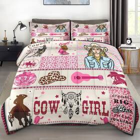 Zt24033078-mb-fa-1 Pamnest Comforter Set Full Size Cowboy Cowgirl Western Country Soft Bedding For Kids