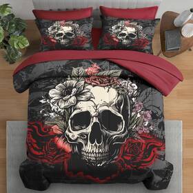 Zt24033092-mb7s-ka-9-fba Pamnest Comforter Set King Size Rose Vintage 7 Pcs Bedding For Adults Rock