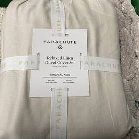 Parachute 810172542907 Relaxed Linen Duvet Cover And Sham Set - Parchment King/cal-king