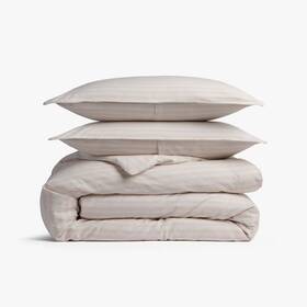 94205817 Parachute Full/queen Relaxed Linen Stripe Duvet Cover And Sham Set Petal Parchment