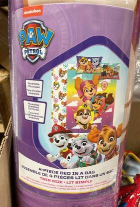 Paw Patrol 778267246737 Skye Sheet Set With Reversible Comforter Twin Bed In Bag 4 Pc Openbox