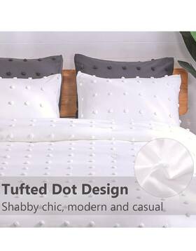 Paxrac 779605560485 Comforter Set Tuffed Chenille Dots White Twin With Pillowcase Nwt
