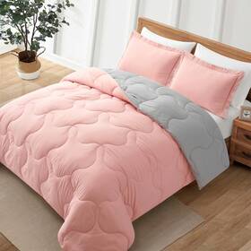 Peace Nest 738056306097 Lightweight Reversible Microfiber Down Alternative Comforter Set
