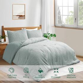 Peace Nest 738060481421 All Season Tufted Clipped Down Alternative Comforter Set