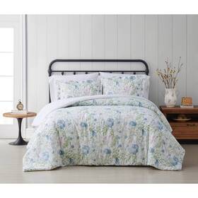 Pem America 783048121066 Cottage Classics Field Floral 3 Piece Comforter Set Multi Full - Queen