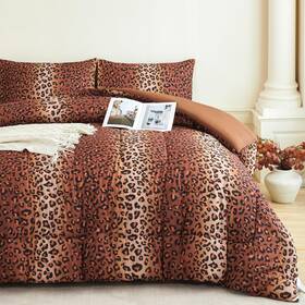 Pme012 Perfemet Leopard Print Bedding Set King 3 Pieces Animal Cheetah Comfor