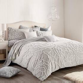 2a2128c4gy Peri Home 100% Cotton 3-piece Comforter And Sham Set Grey Chenille Rose King