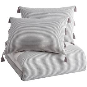 2d2222c3gy Peri Home Panama Stripe Gray Striped Comforter Set Full/queen 22x23x10 Bhfo 3931