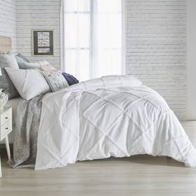 88115577 Peri Home 3pc Full/queen Chenille Lattice Comforter Set White
