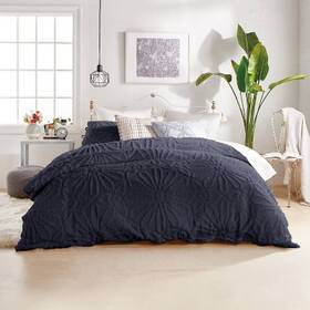 88115602 Peri Home 3pc Full/queen Chenille Medallion Comforter Set Indigo