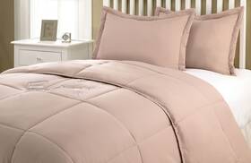 2001985 Permafresh Lotus Home Water And Stain Resistant Microfiber Comforter Mini Set King Taupe